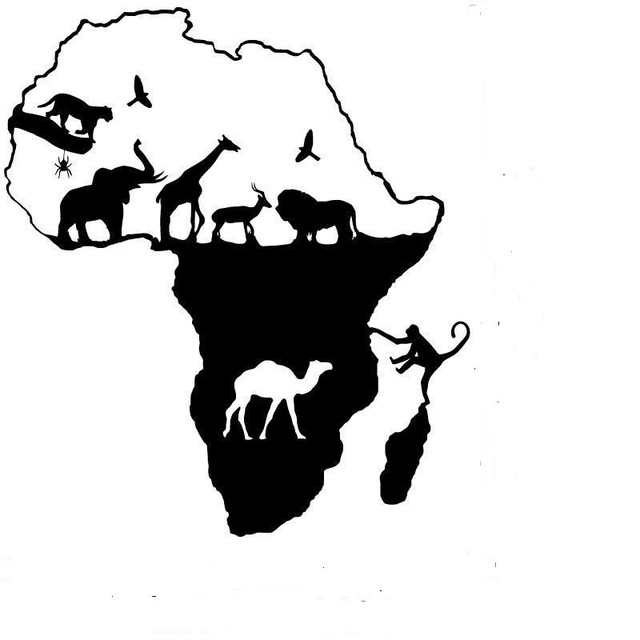 640x640 African Wall Decal Africa Animals Safari Elephant Giraffe Mural