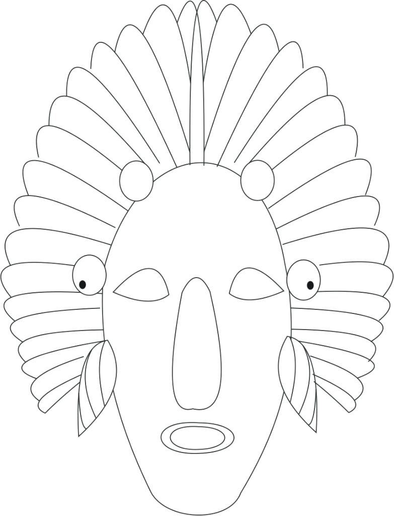 783x1024 Coloring African Masks Coloring Pages