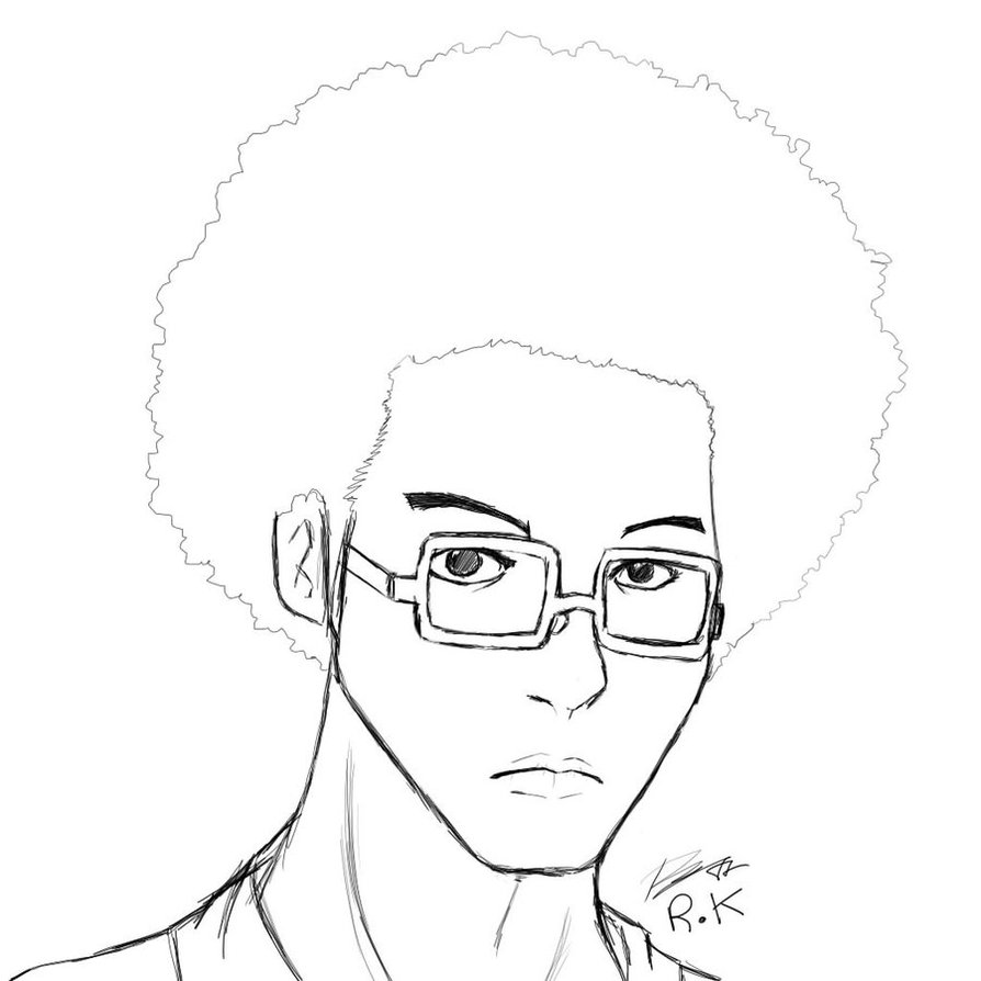 894x894 Afro Guy With Eyeglassed Bnw By Reijubv
