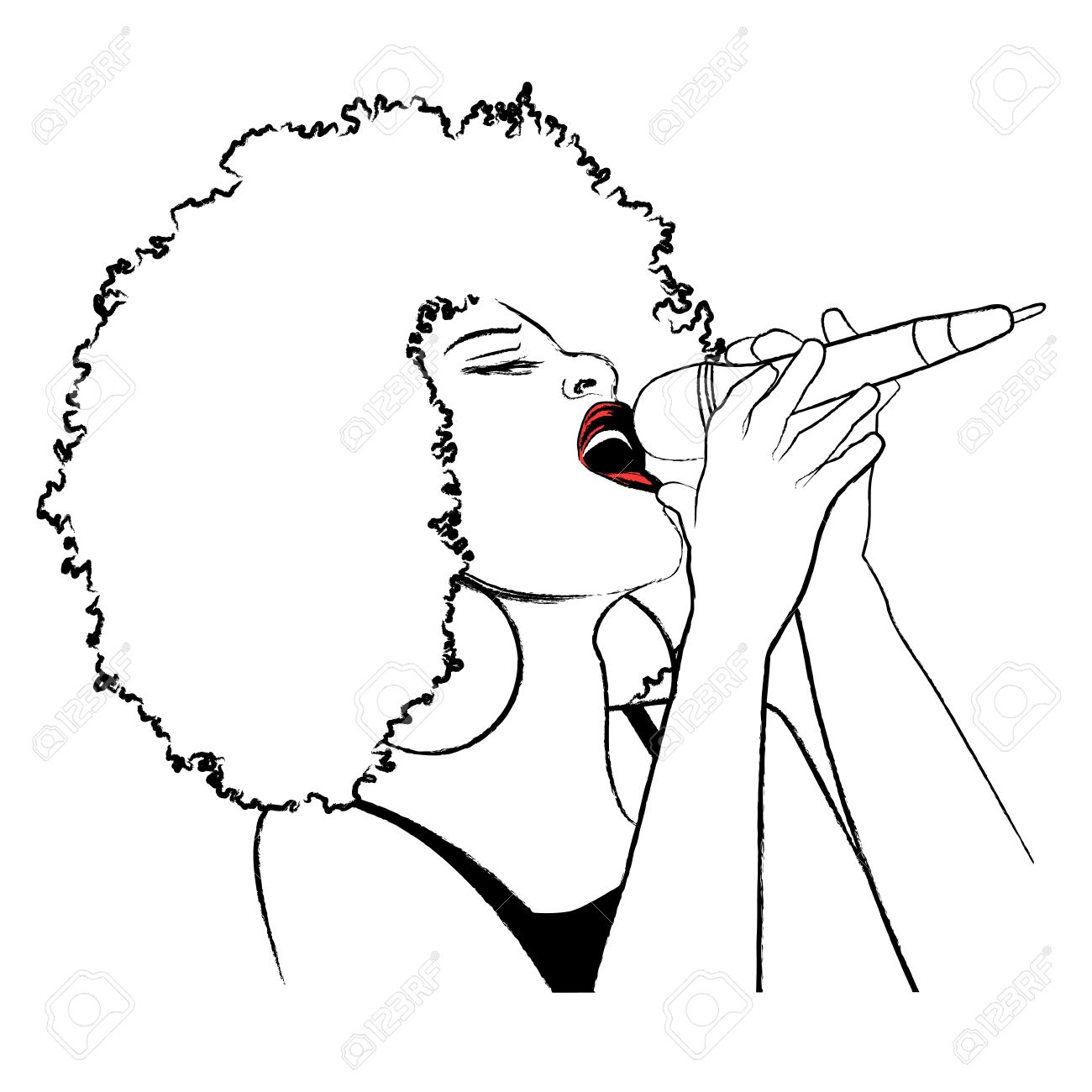 1300x1300 An Afro American Jazz Singer Stock Photo, Picture And Royalty Free