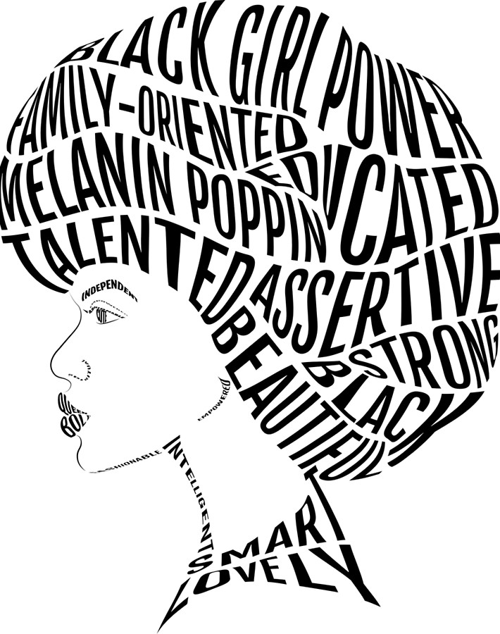 710x900 Afro Hair Word Attributes Design For Black History Month Art