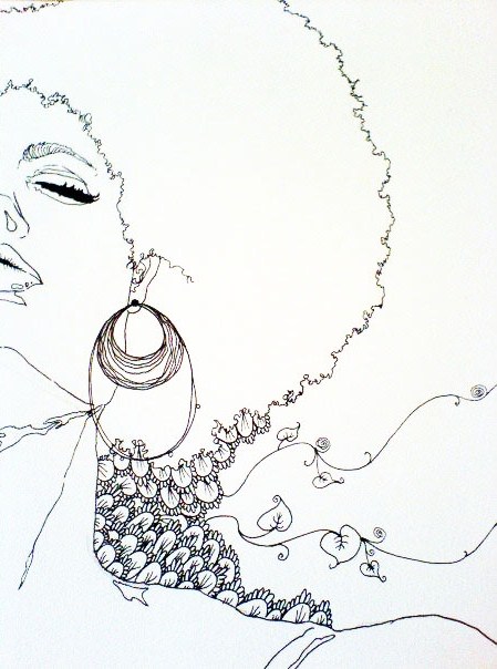 449x604 Afro Girl By Llanita