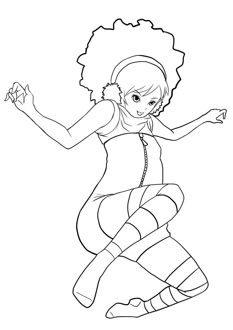 752x1063 Afro Girl Lineart By Joe009