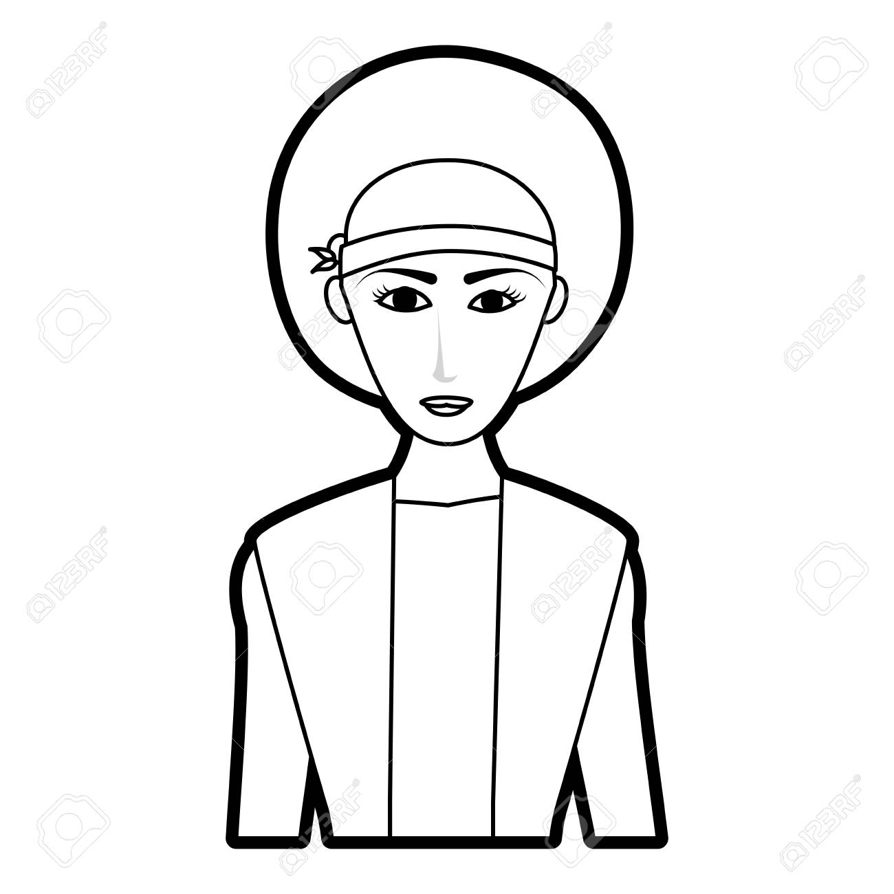 1300x1300 Black Silhouette Cartoon Half Body Woman With Afro Hair Vector