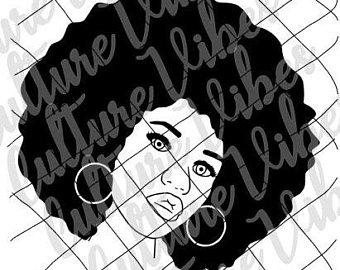 340x270 Ethnic Svg Afro Puff Black Woman Silhouette With Flower