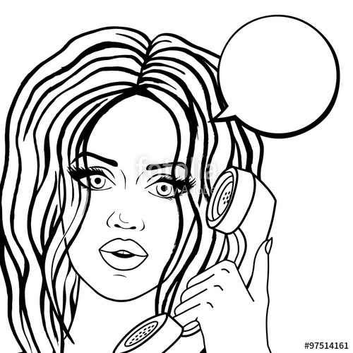 500x500 Pop Art Afro Woman Talking On Phone In Comic Style, African