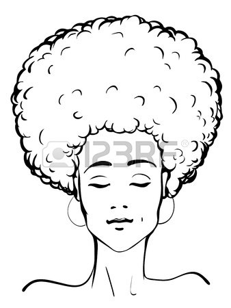 338x450 Vector Illustration Of A Young Afro American Lady Royalty Free