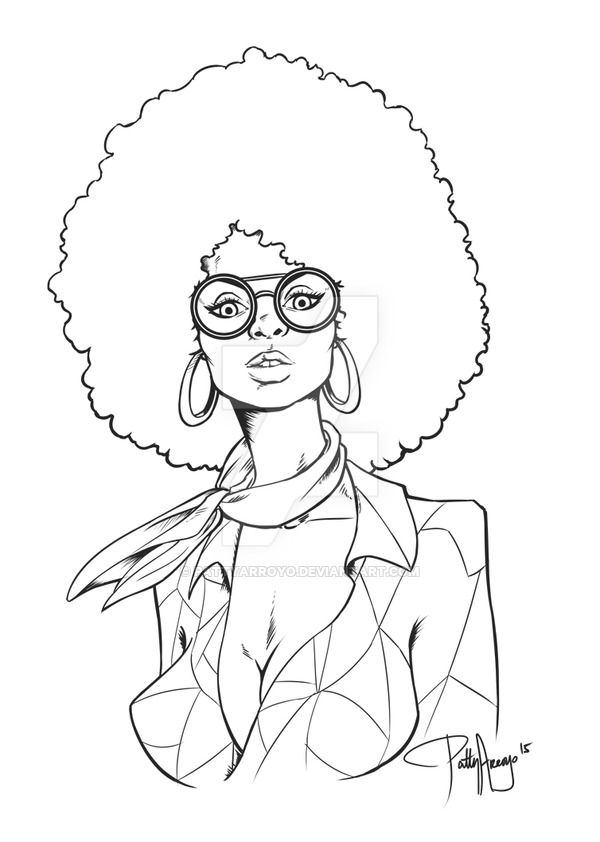 600x842 Afro Chick Inked Version By Pattyarroyo