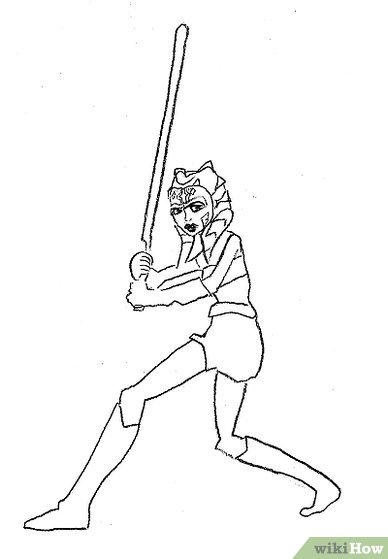 388x559 How To Draw Ahsoka Tano From Clone Wars 8 Steps (With Pictures)