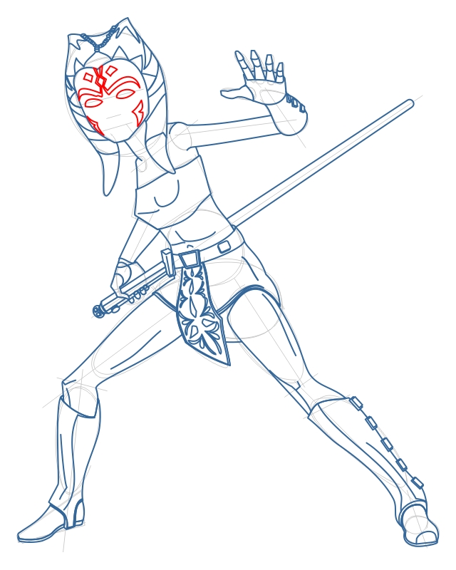 640x800 How To Draw Ahsoka Tano From Star Wars The Clone Wars Step By Step