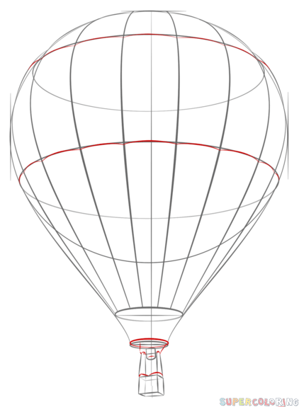 422x575 How To Draw A Hot Air Balloon Step By Step. Drawing Tutorials