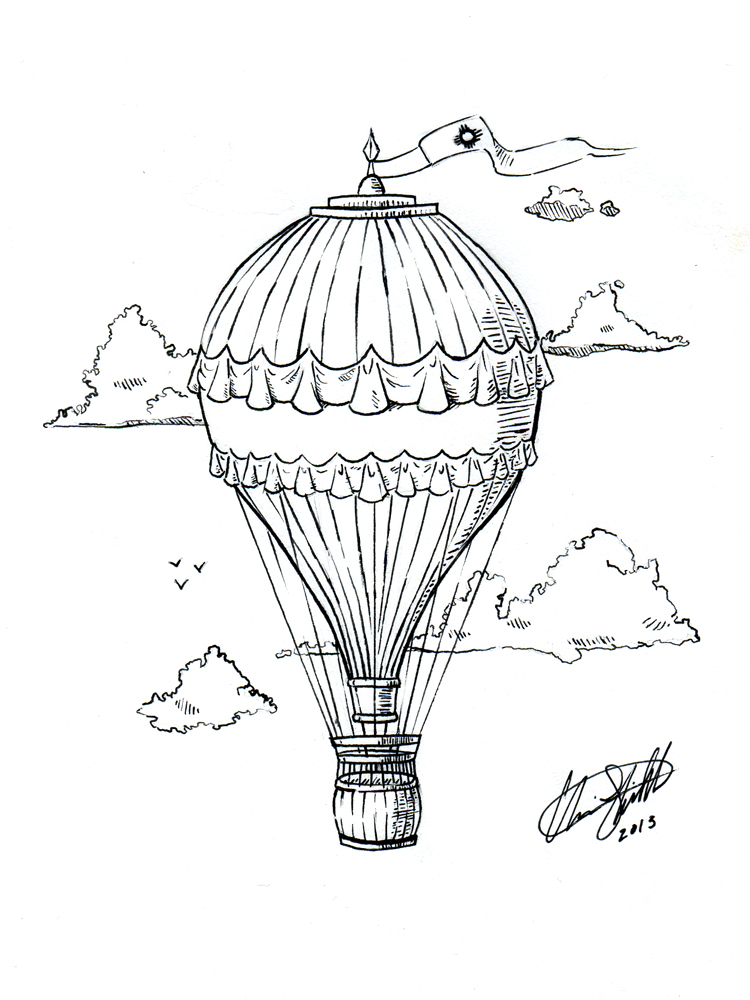 750x1000 Hot Air Balloon Tattoo By C Fillhart