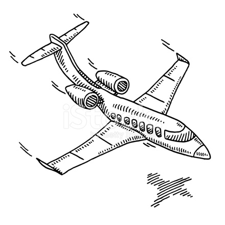 440x440 Business Travel Aircraft Drawing Stock Vector