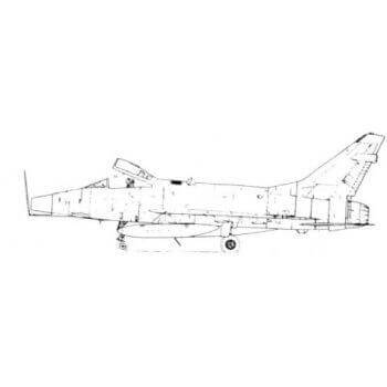 350x350 F100 D Super Sabre Line Drawing 2717