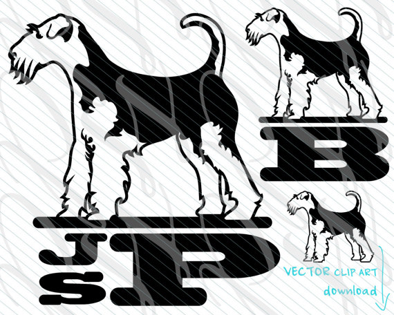 570x456 Airedale Svg Airedale Terrier Monogram Svg Vector Art File