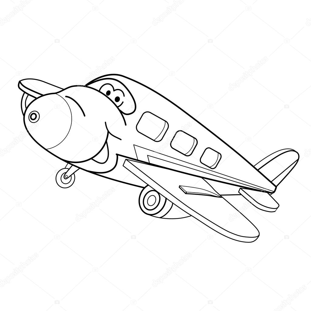 1024x1024 Cartoon Sketch Airplane Stock Vector Vitasunny
