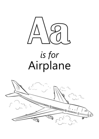 340x480 Letter A Is For Airplane Coloring Page Free Printable Coloring Pages