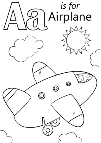 340x480 Letter A Is For Airplane Coloring Page Free Printable Coloring Pages
