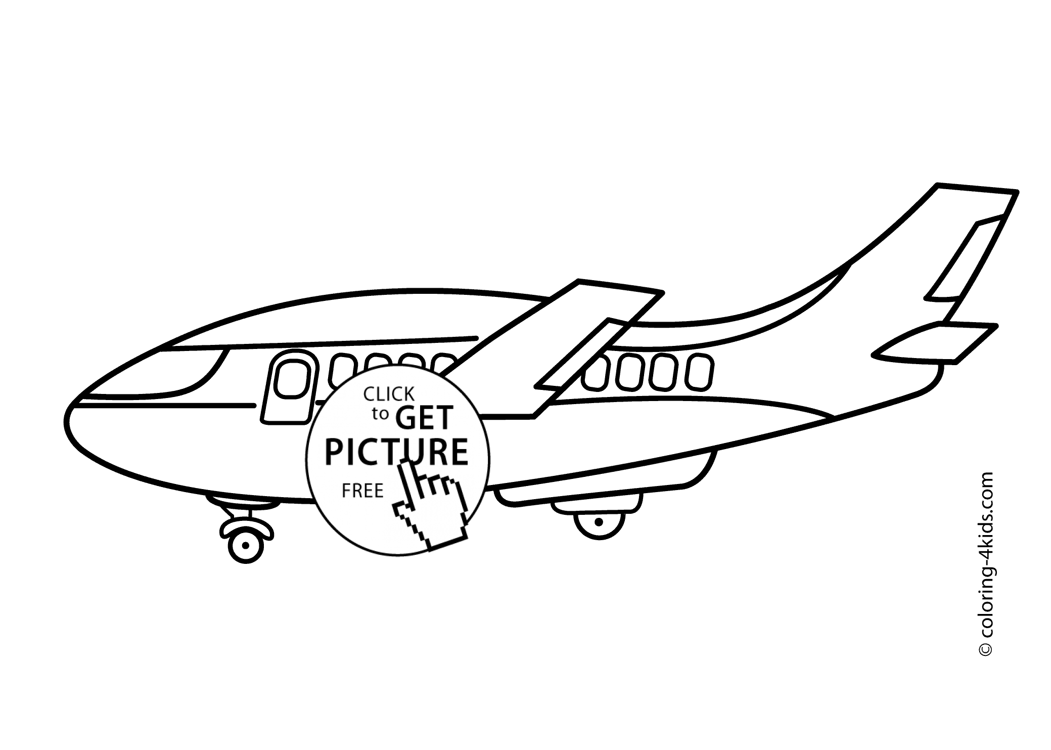 2079x1483 Big Airplane Transportation Coloring Pages For Kids, Printable