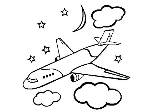 618x464 Easy Airplane Drawing Free Printable Coloring Pages For Kids 57