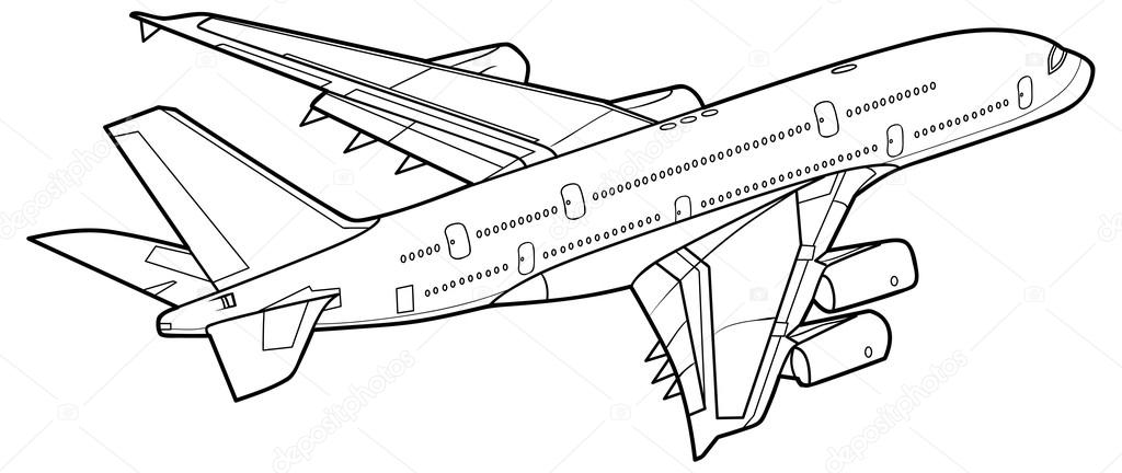 1024x432 Sketch Plane Stock Vector Kopirin