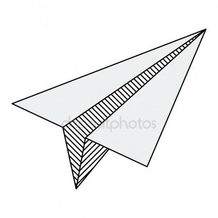 450x450 Drawing Of Wire Frame Airplane. Top View. Vector Illustration