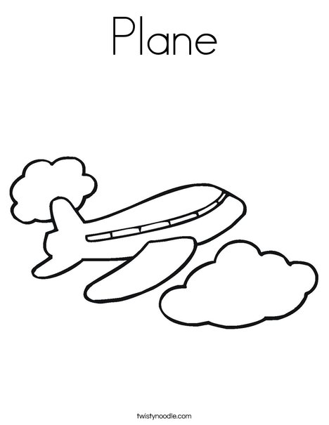 468x605 Plane Coloring Page