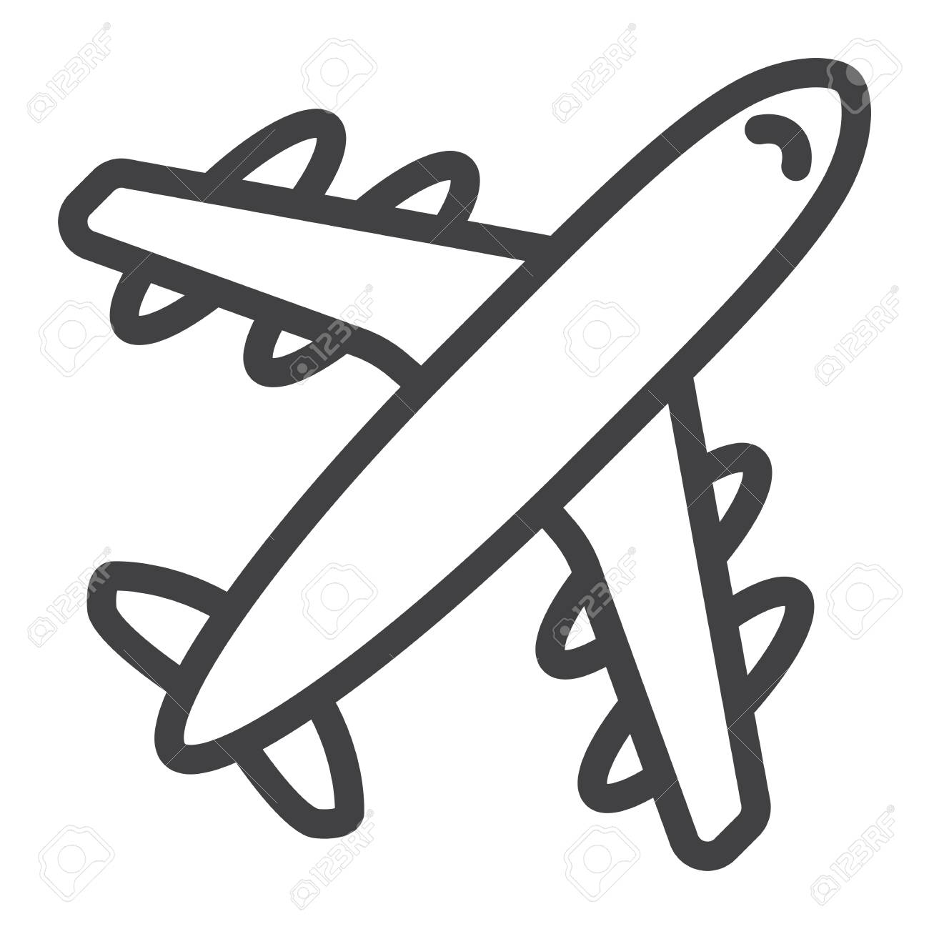1300x1300 Airplane Line Icon, Travel And Transport, Aircraft Vector Graphics