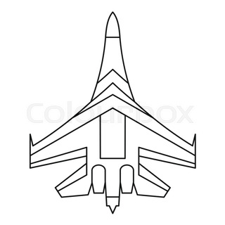 320x320 Ski Equipped Airplane Icon. Outline Illustration Airplane Vector