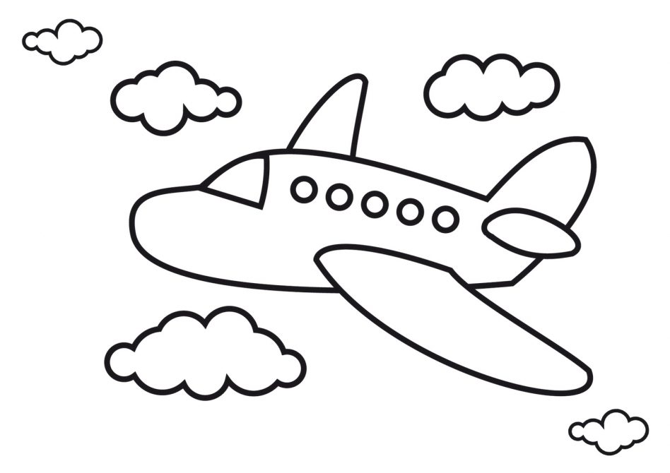 948x670 Cute Airplane Coloring Page For Toddlers Transportation Pages