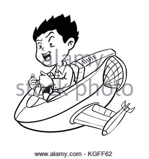 300x320 Boy Driving Plane Stock Vector Art Amp Illustration, Vector Image