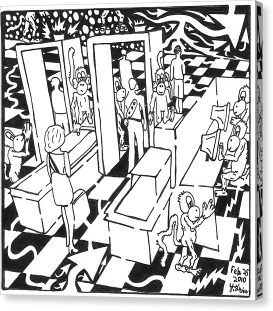 546x622 Stom Airport Security Drawing By Yonatan Frimer Maze Artist