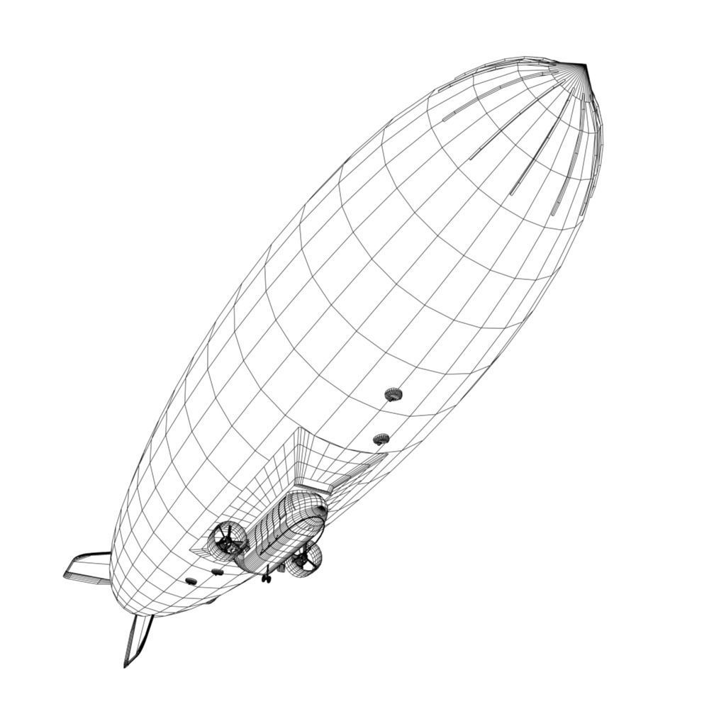 1024x1024 3d Asset Good Year Blimp Airship Cgtrader
