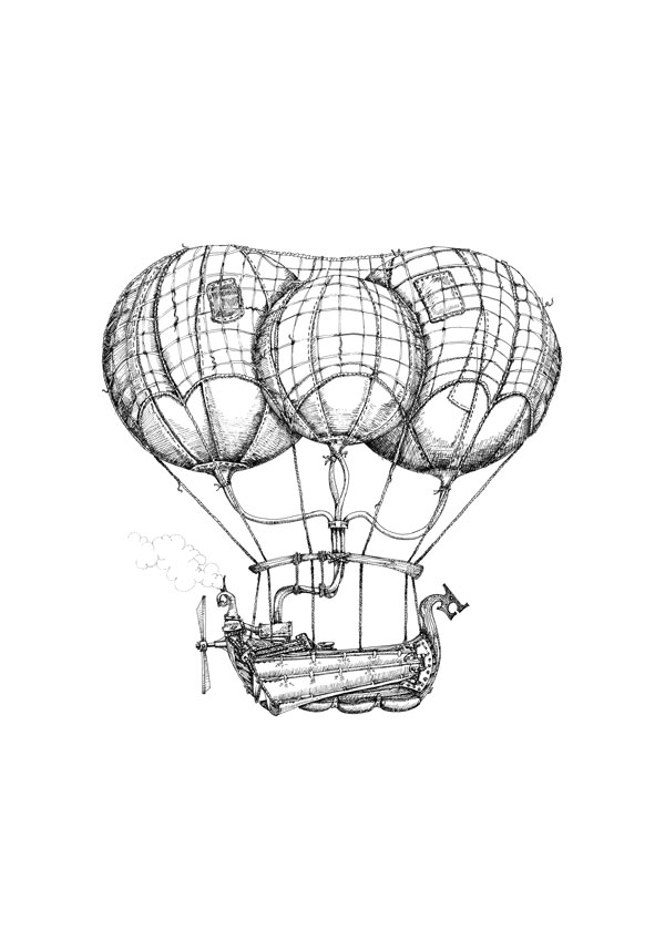 600x848 Steam Airship Drawings Available As Limited Edition Prints Aaron