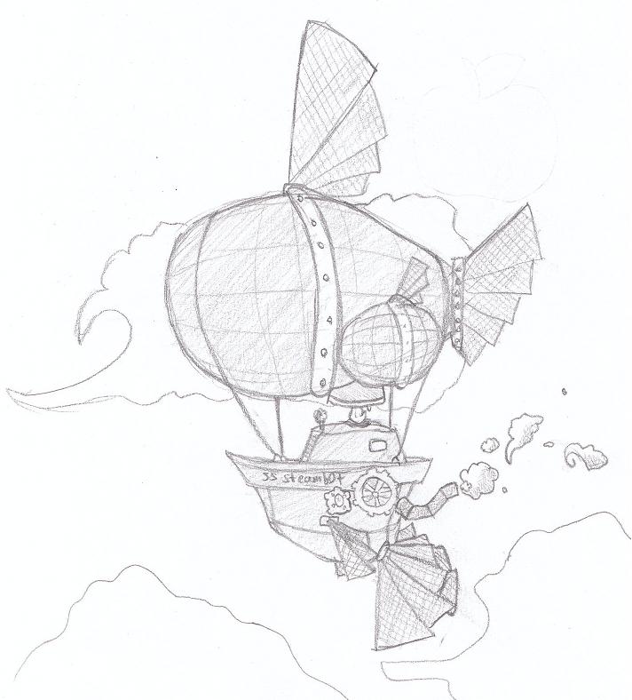 712x788 Airship Sketch By Tenshiketsueki1000