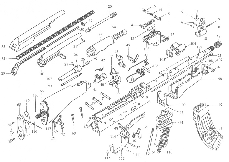 777x549 Ak 47 Rifle Exploded View Ak Ak 47, Weapons And Guns