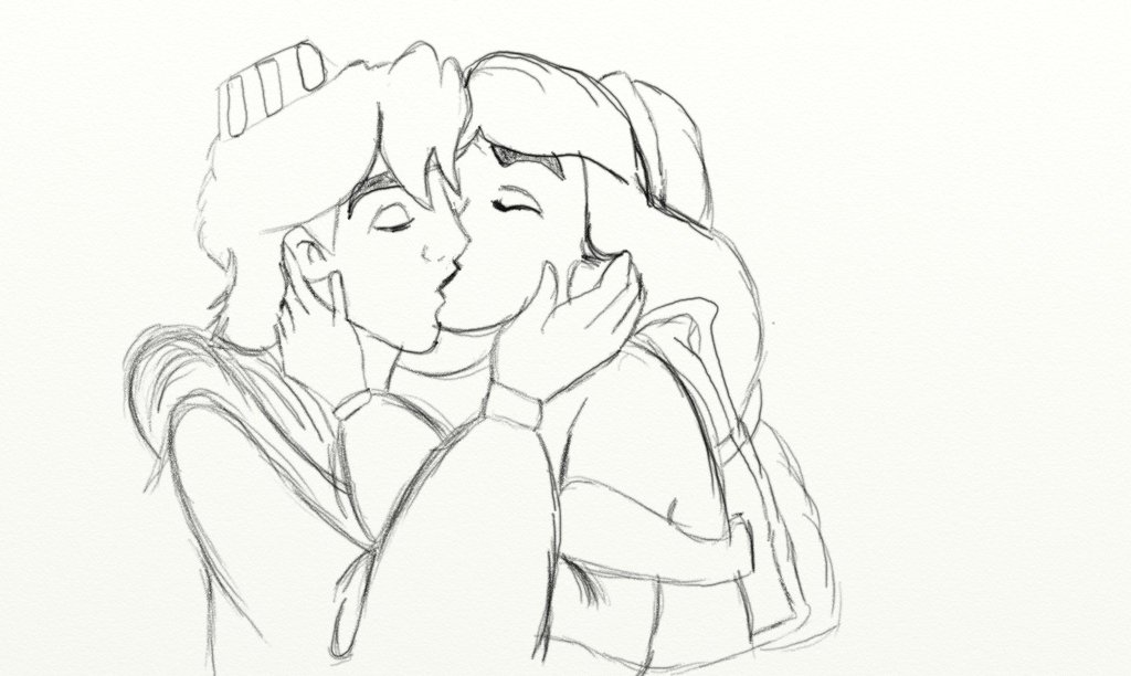 1024x612 Aladdin And Jasmine Sketch By Gabbycherie