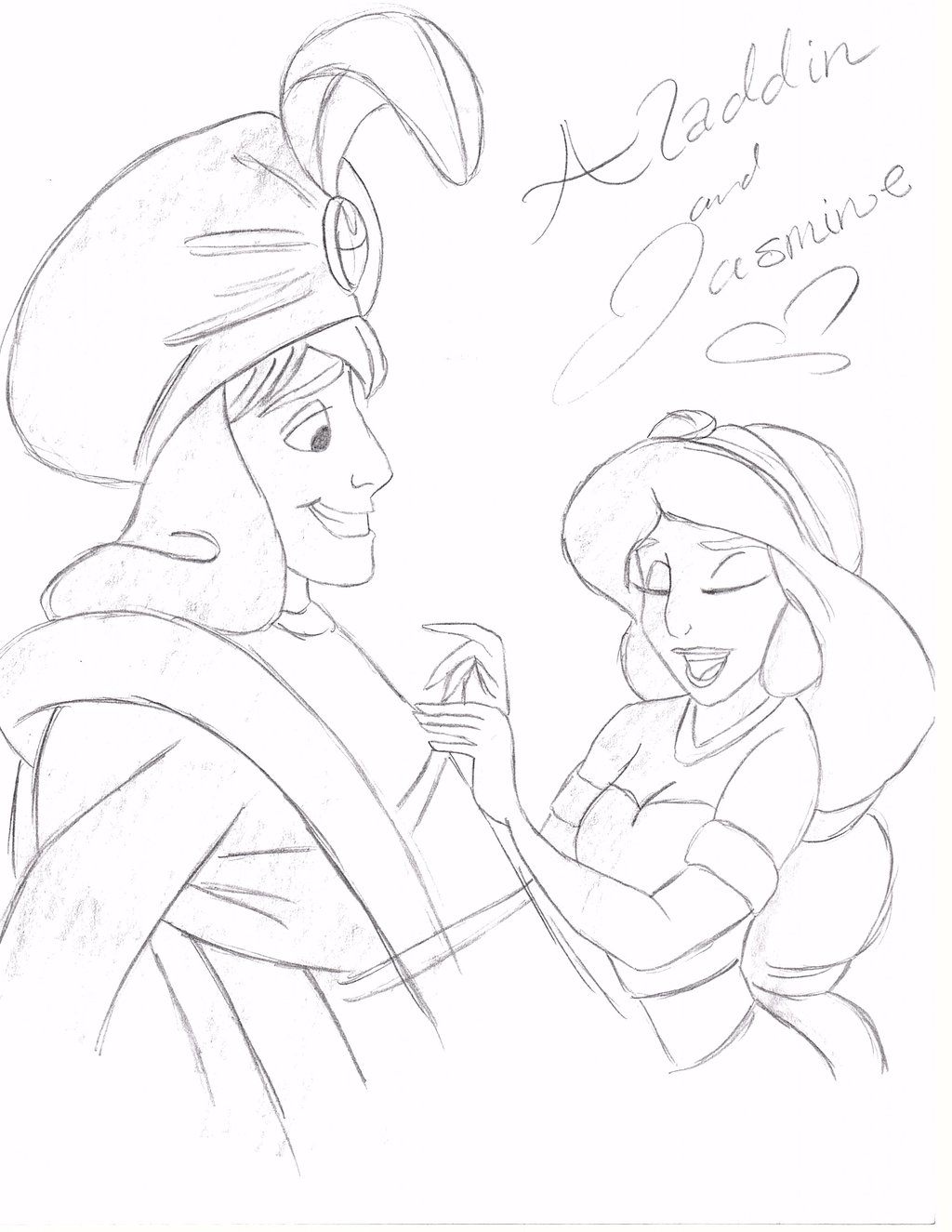 1024x1325 Aladdin And Jasmine Sketch By Julietcapulet432