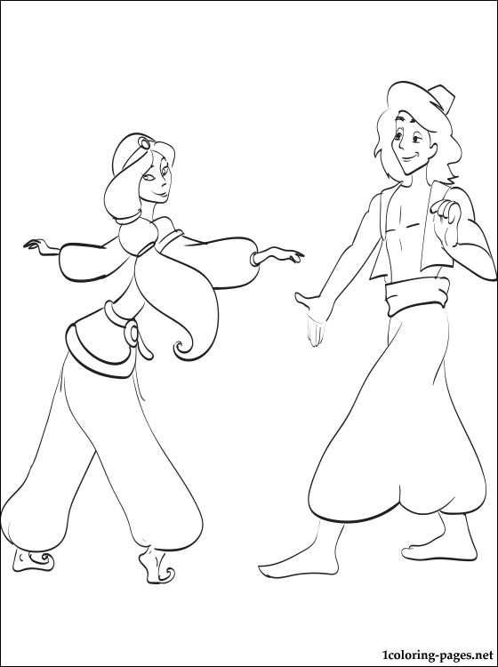 560x750 Princess Jasmine And Aladdin Coloring Drawing Coloring Pages