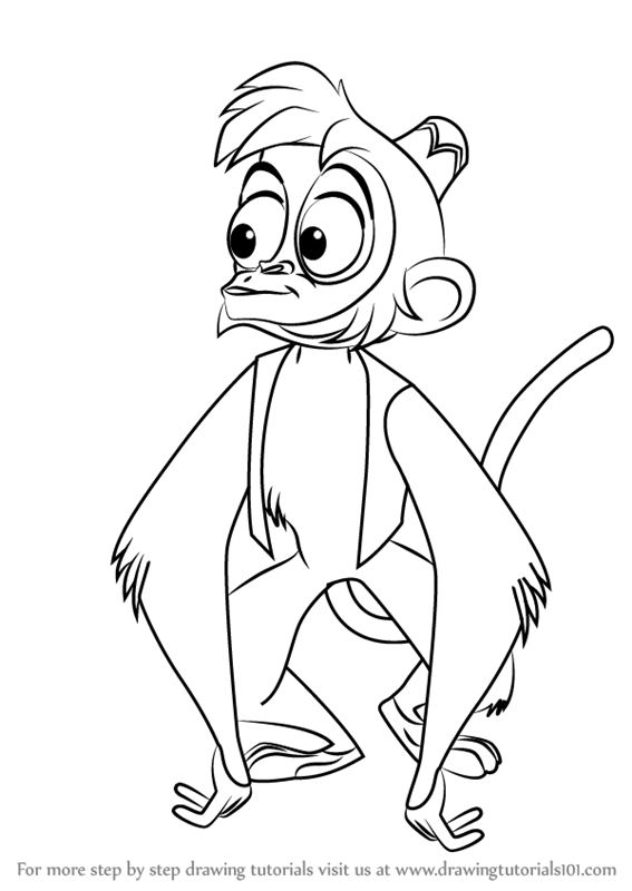 567x800 Learn How To Draw Abu From Aladdin (Aladdin) Step By Step