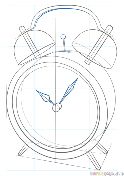 406x575 How To Draw An Alarm Clock Step By Step Drawing Tutorials
