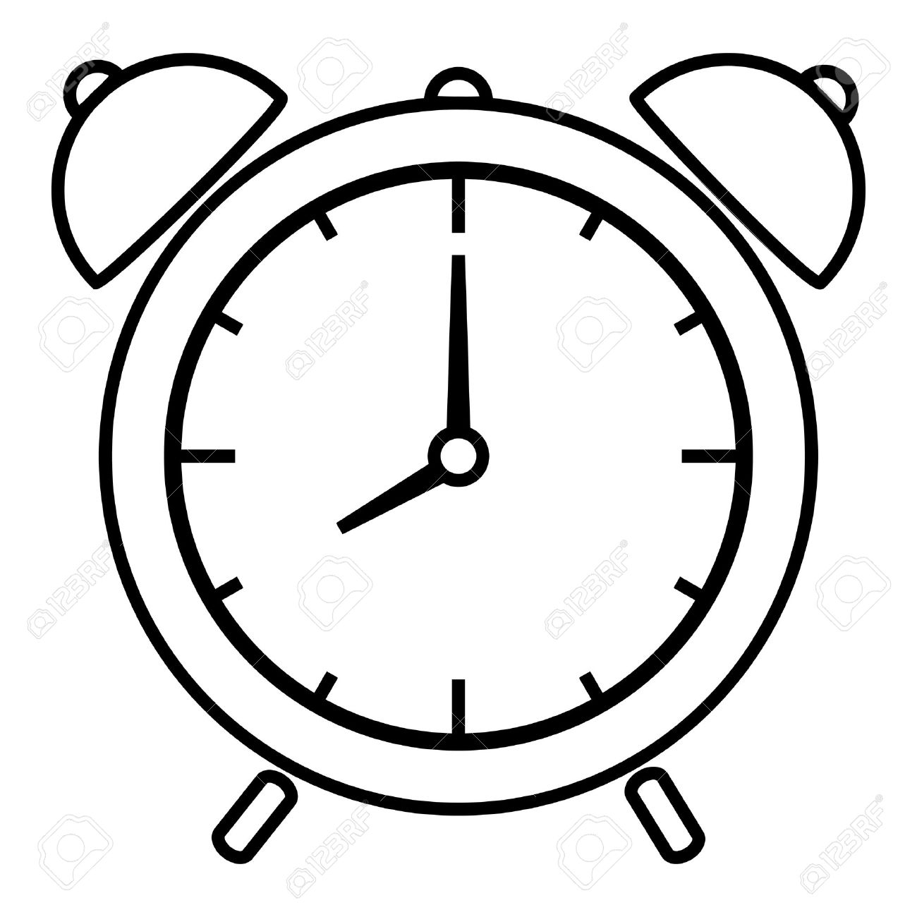 1300x1300 Vector Illustration Of Alarm Clock Royalty Free Cliparts, Vectors