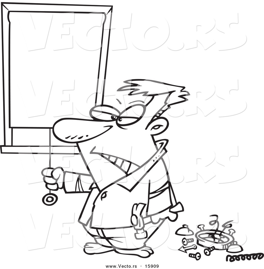 1024x1044 Vector Of A Cartoon Man Drawing His Shades After Being Woken Up By