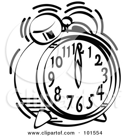 450x470 Royalty Free (Rf) Clipart Illustration Of A Black And White Alarm