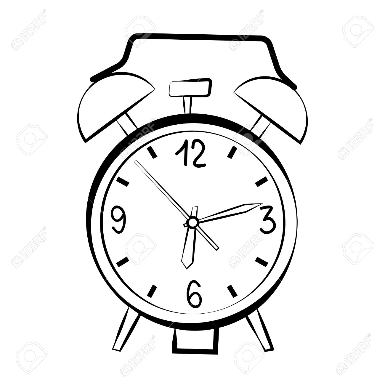 1300x1300 Alarm Clock Sketch Royalty Free Cliparts, Vectors, And Stock