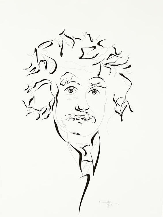 566x753 Albert Einstein Drawing By Michaela Zemlickova
