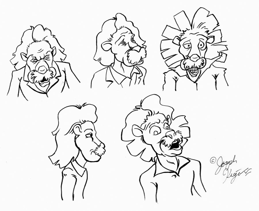 900x732 Albert Einstein Lion Expressions By Joe5art