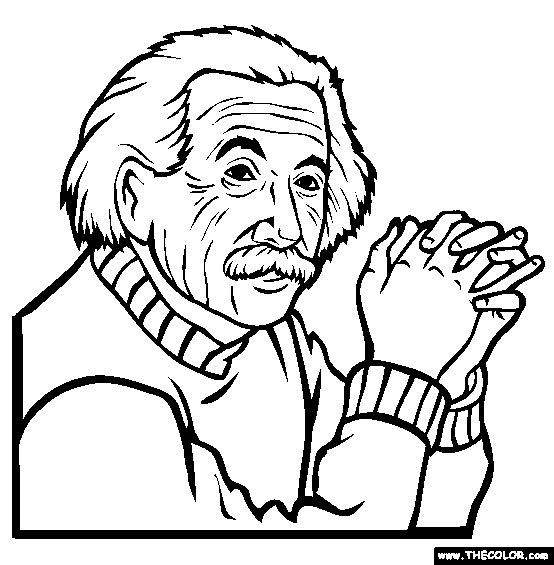 554x565 Albert Einstein Online Coloring Page