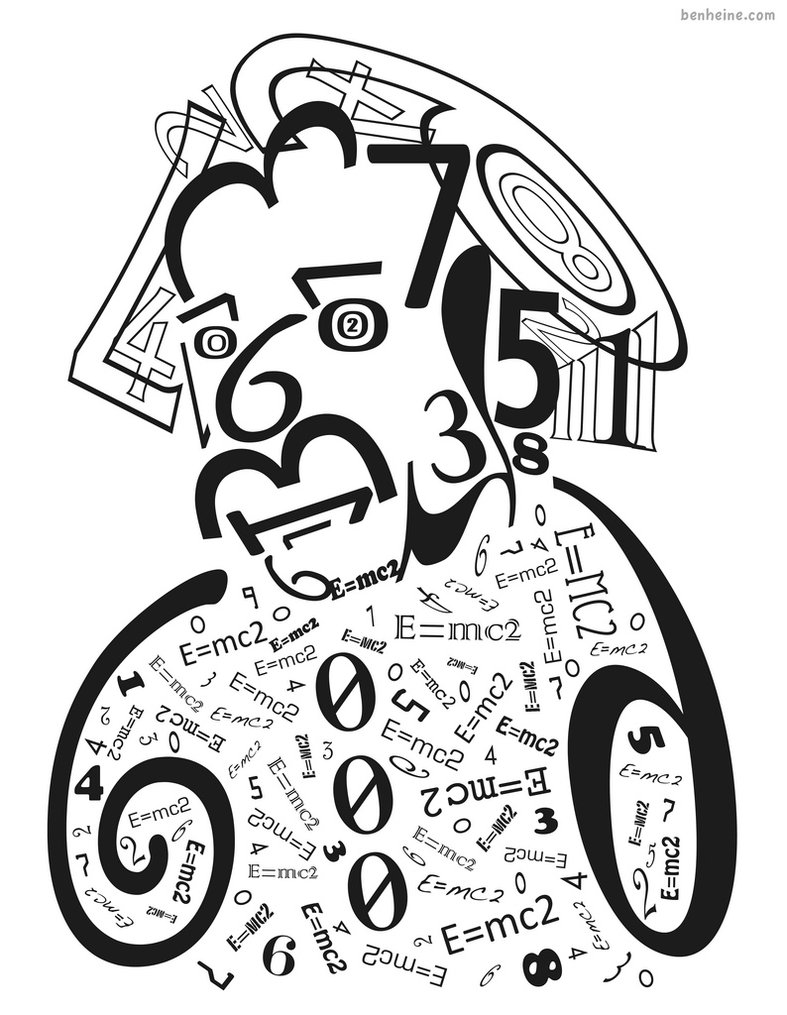 787x1015 Albert Einstein In Numbers By Benheine