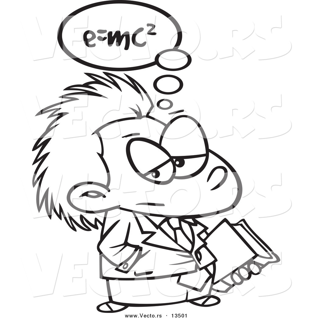 1024x1044 Vector Of A Cartoon Little Einstein Carrying A Book